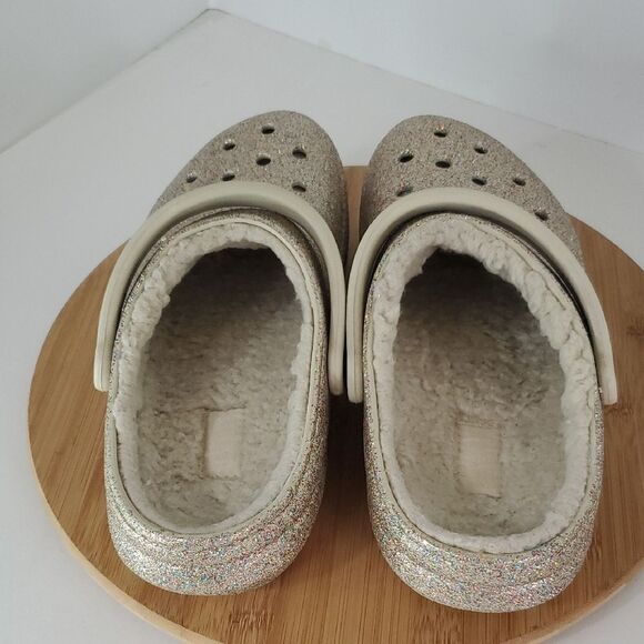 Crocs Classic Lined Gold/Multi Glitter Clog Unisex Men's 9 Women's 11 - Picture 5 of 10